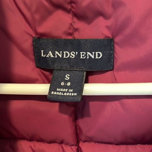 Lands’ End down vest purple size small 6 8 puffy vest - Picture 2 of 4
